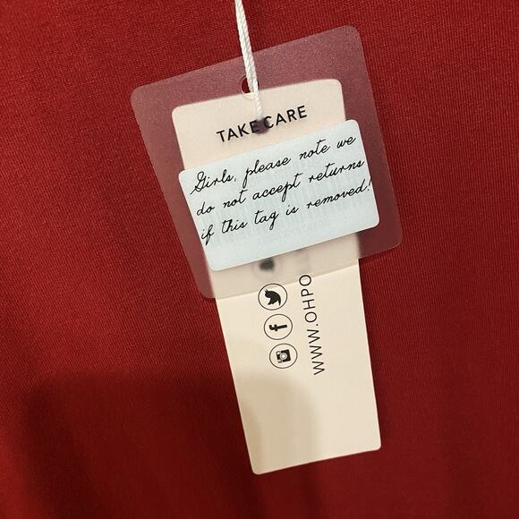 Oh Polly Jumpsuit Womens Sz 10‎ Red Plunge Back Wide Leg Stretch Sexy Party NWT - Picture 4 of 11